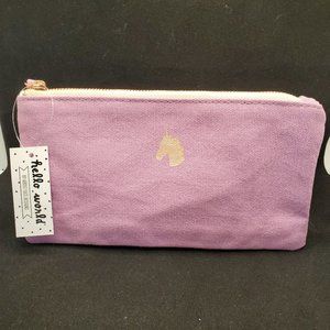 Cute Purple Unicorn Pencil/Make up Case